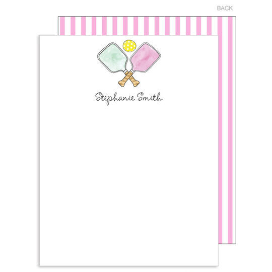 Pink Pickleball Flat Note Cards