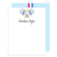 Striped Pickleball Flat Note Cards Image 1 of 4