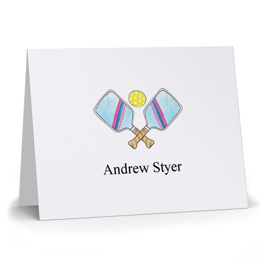Striped Pickleball Folded Note Cards