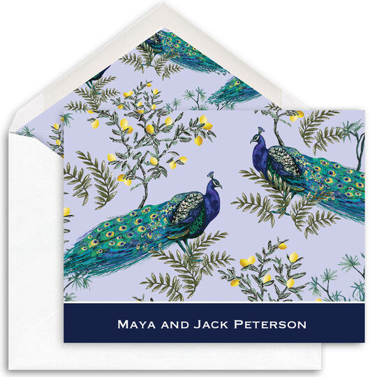 Peacock Folded Note Cards