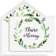 Green Wreath Folded Note Cards Image 1 of 3