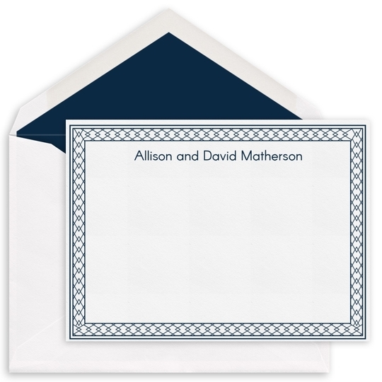 Elegant Lattice Frame Flat Note Cards