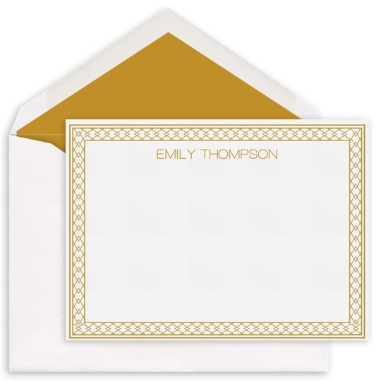 Elegant Lattice Frame Flat Note Cards