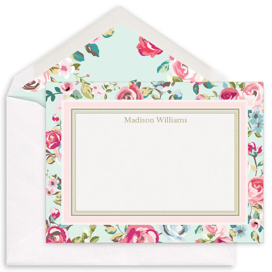 Delicate Roses Flat Note Cards