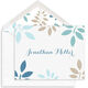 White Botanical Leaves Folded Note Cards Image 3 of 5