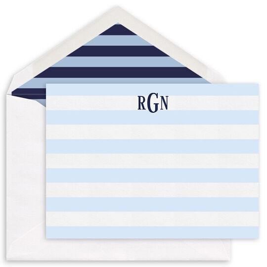 Personalized Rugby Blues Flat Note Cards