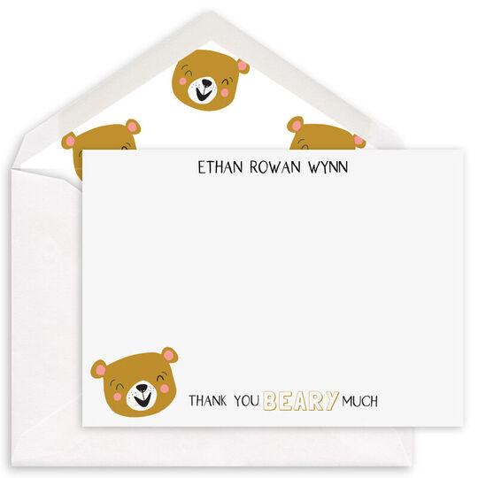 Thank You Beary Much Flat Note Cards