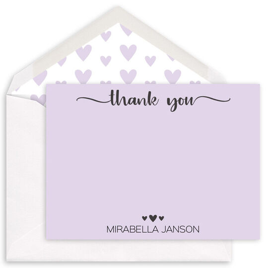 Heart Trio Thank You Flat Note Cards