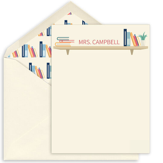 Bookshelf Flat Note Cards