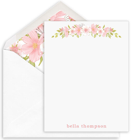 Floral Garland Flat Note Cards