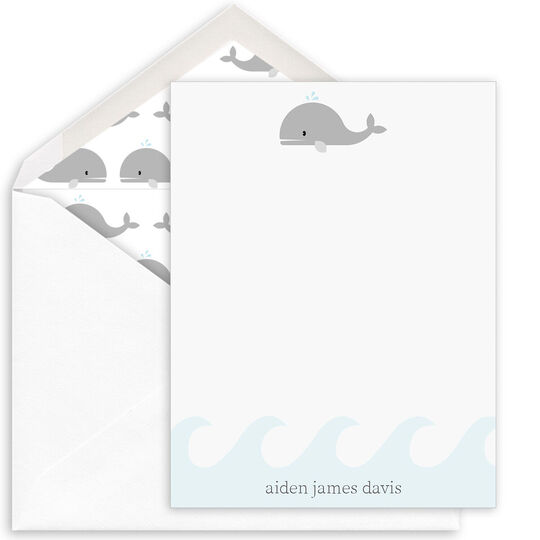 Whale Flat Note Cards