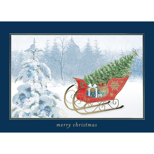 Christmas Tree Transport Folded Holiday Cards