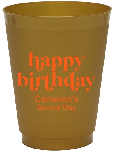 Cute Happy Birthday Colored Shatterproof Cups