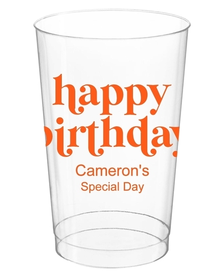 Cute Happy Birthday Clear Plastic Cups