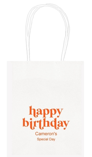 Cute Happy Birthday Mini Twisted Handled Bags