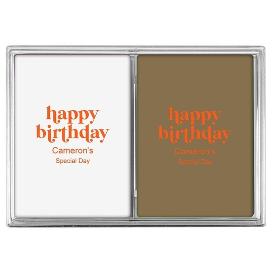 Cute Happy Birthday Double Deck Playing Cards