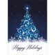 Blue Swirls Tree Folded Holiday Cards Image 1 of 3