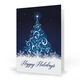Blue Swirls Tree Folded Holiday Cards Image 1 of 3