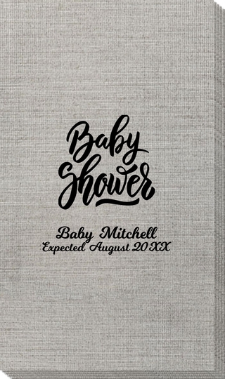 Handwritten Baby Shower Bamboo Luxe Guest Towels