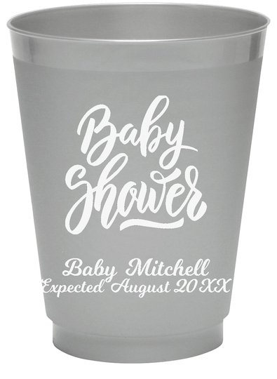 Handwritten Baby Shower Colored Shatterproof Cups