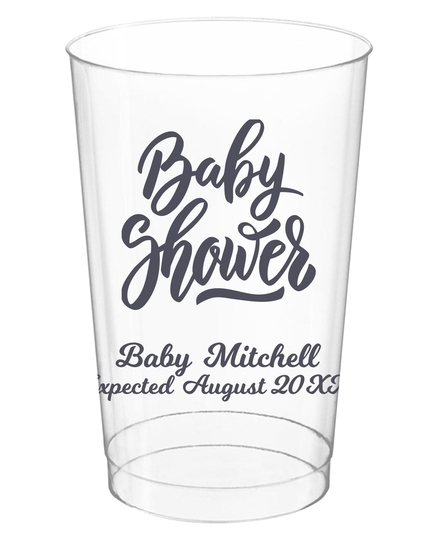 Handwritten Baby Shower Clear Plastic Cups