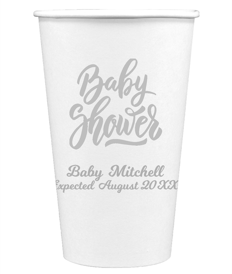 Handwritten Baby Shower Paper Coffee Cups