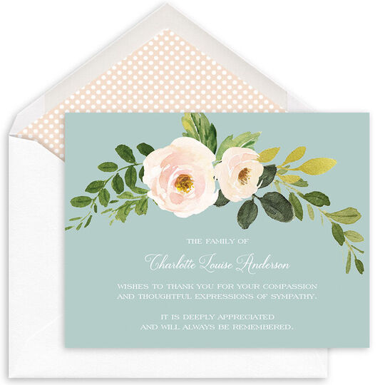 Spray of Roses Folded Sympathy Cards