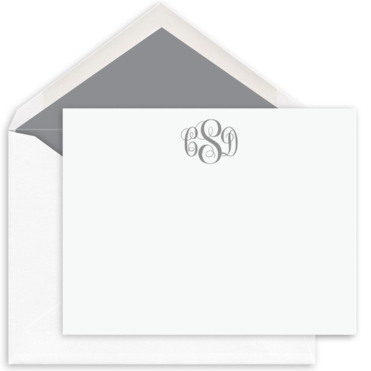 Script Monogram Flat Note Cards