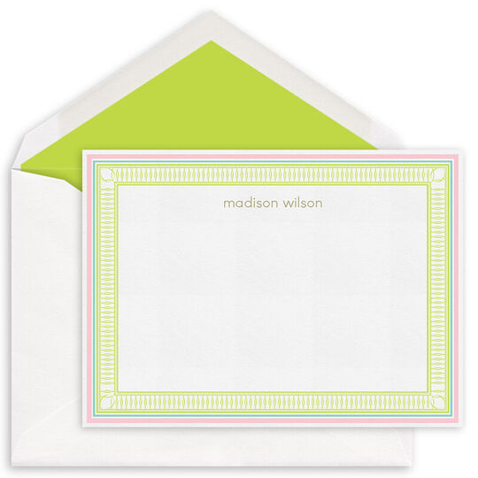 Cheerful Lattice Frame Flat Note Cards