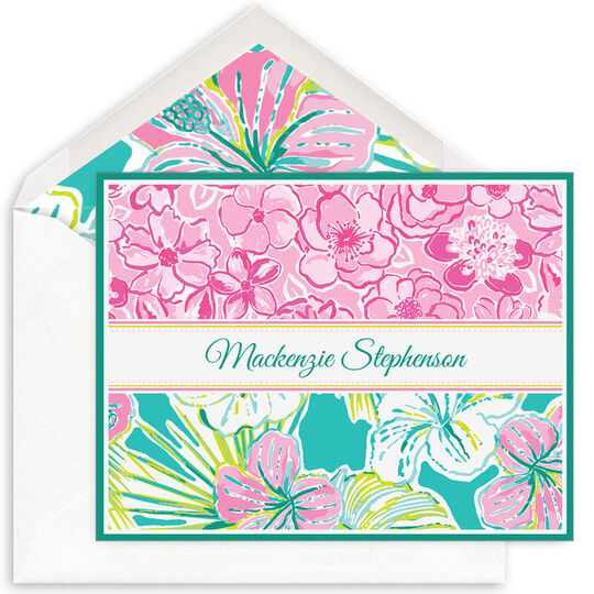 Tropical Hibiscus Folded Note Cards
