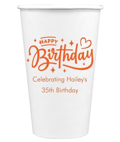 Happy Birthday Twinkles Paper Coffee Cups