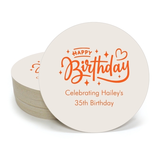 Happy Birthday Twinkles Round Coasters