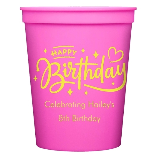Happy Birthday Twinkles Stadium Cups