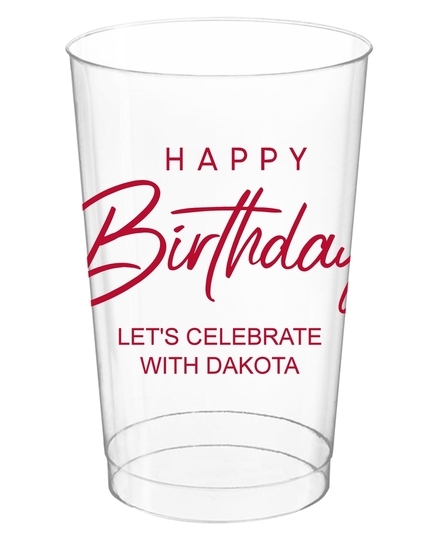 Happy Birthday Sophisticate Clear Plastic Cups