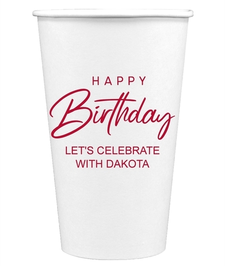 Happy Birthday Sophisticate Paper Coffee Cups