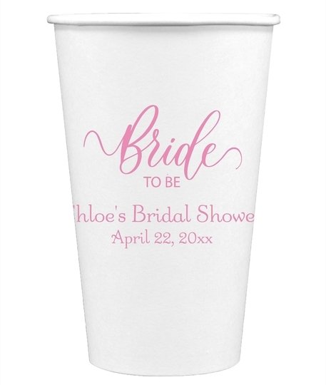 Bride To Be Swish Paper Coffee Cups