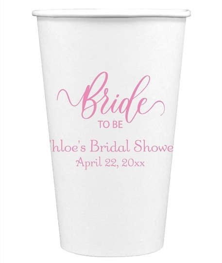 Bride To Be Swish Paper Coffee Cups