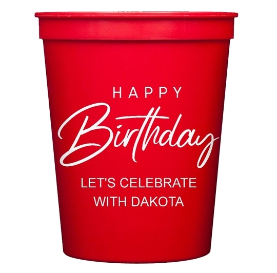 Happy Birthday Sophisticate Stadium Cups