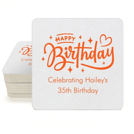 Happy Birthday Twinkles Square Coasters