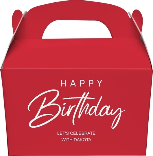 Happy Birthday Sophisticate Gable Favor Boxes