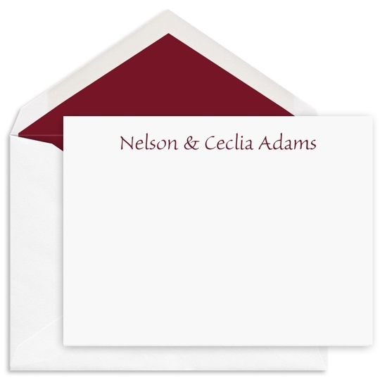 Simple Flat Correspondence Note Cards - Raised Ink