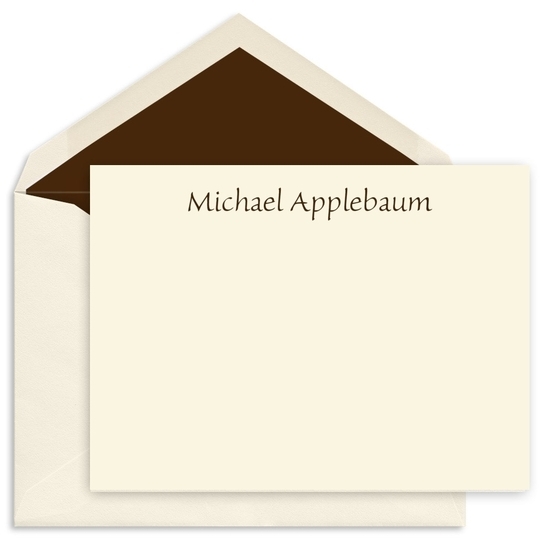 Simple Flat Correspondence Note Cards - Raised Ink