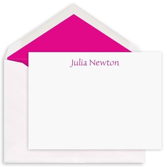 Simple Flat Correspondence Note Cards - Raised Ink