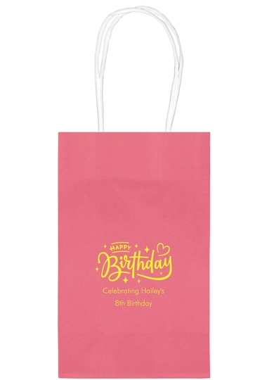 Happy Birthday Twinkles Medium Twisted Handled Bags