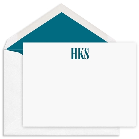 Bold Initials Flat Note Cards - Raised Ink