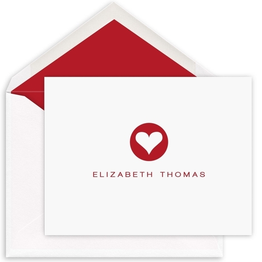 Modern Heart Folded Note Cards - Raised Ink