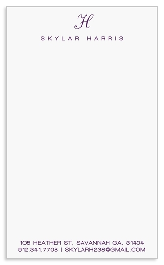 Classic Script Initial Jotter Cards