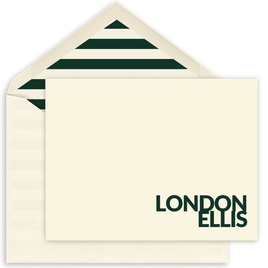 Bold Overlapping Text Folded Note Cards - Raised Ink