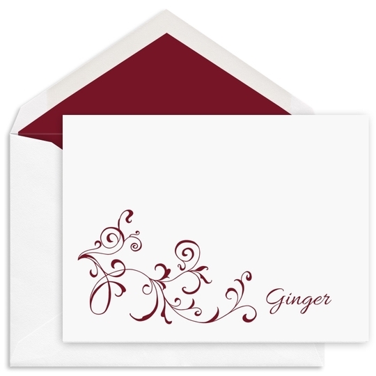 Ginger Swirl Flat Note Cards - Raised Ink
