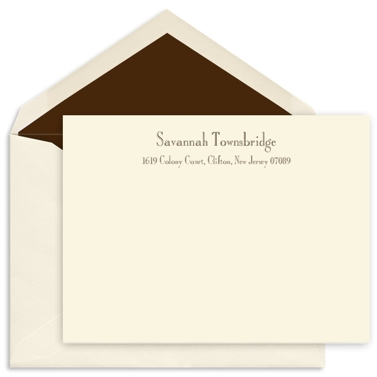 Majestic Flat Correspondence Cards - Raised Ink